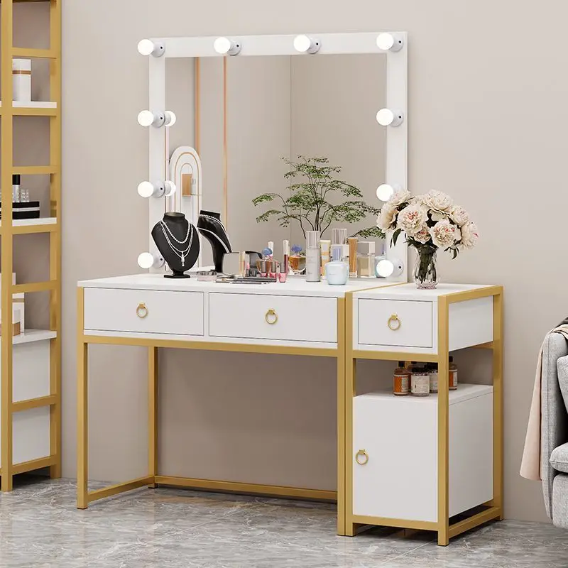 

Internet celebrity light luxury photo studio dressing table with lights, hairdressing salon, wedding dressing shop, dressing tab