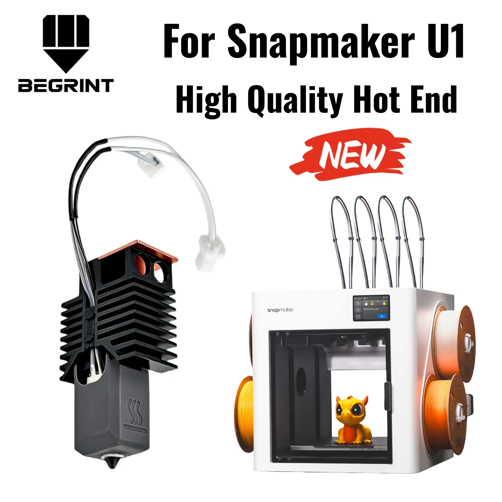 

Запасной хотэнд для Snapmaker U1, 24В 48Вт, керамический нагреватель, сопло из закаленной стали 0.4мм, высокопроизводительный хотэнд, запчасти для 3D-принтера U1