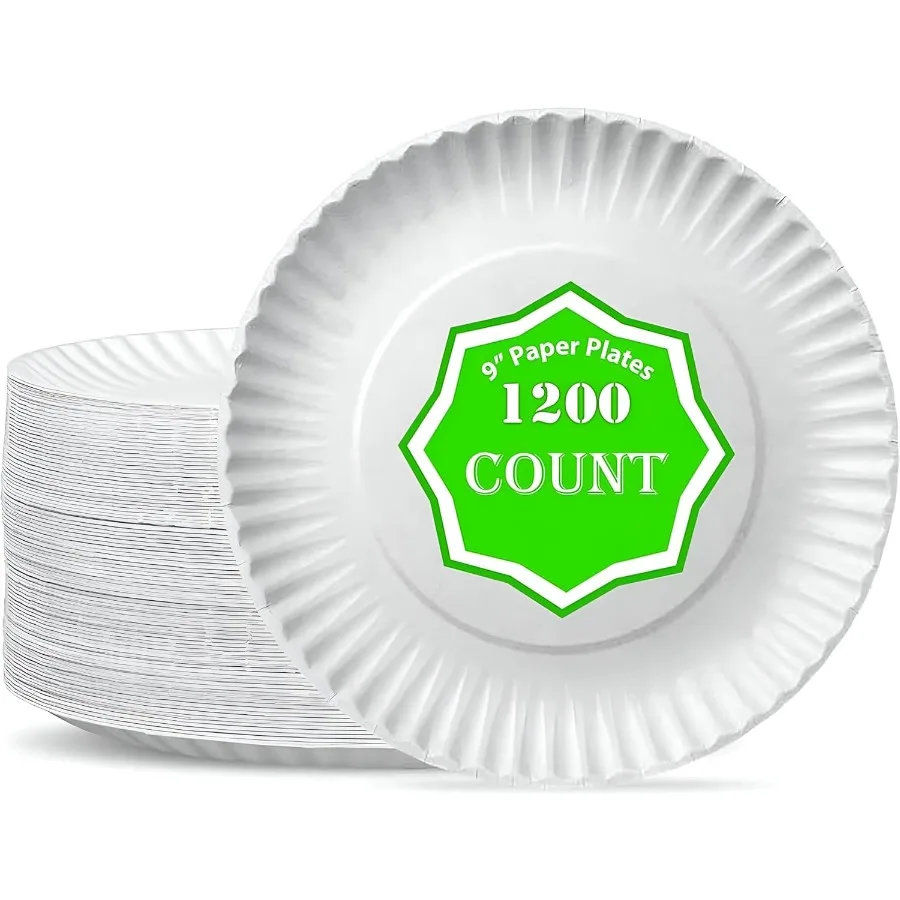 

9" Paper Plates Case of 1200ct White