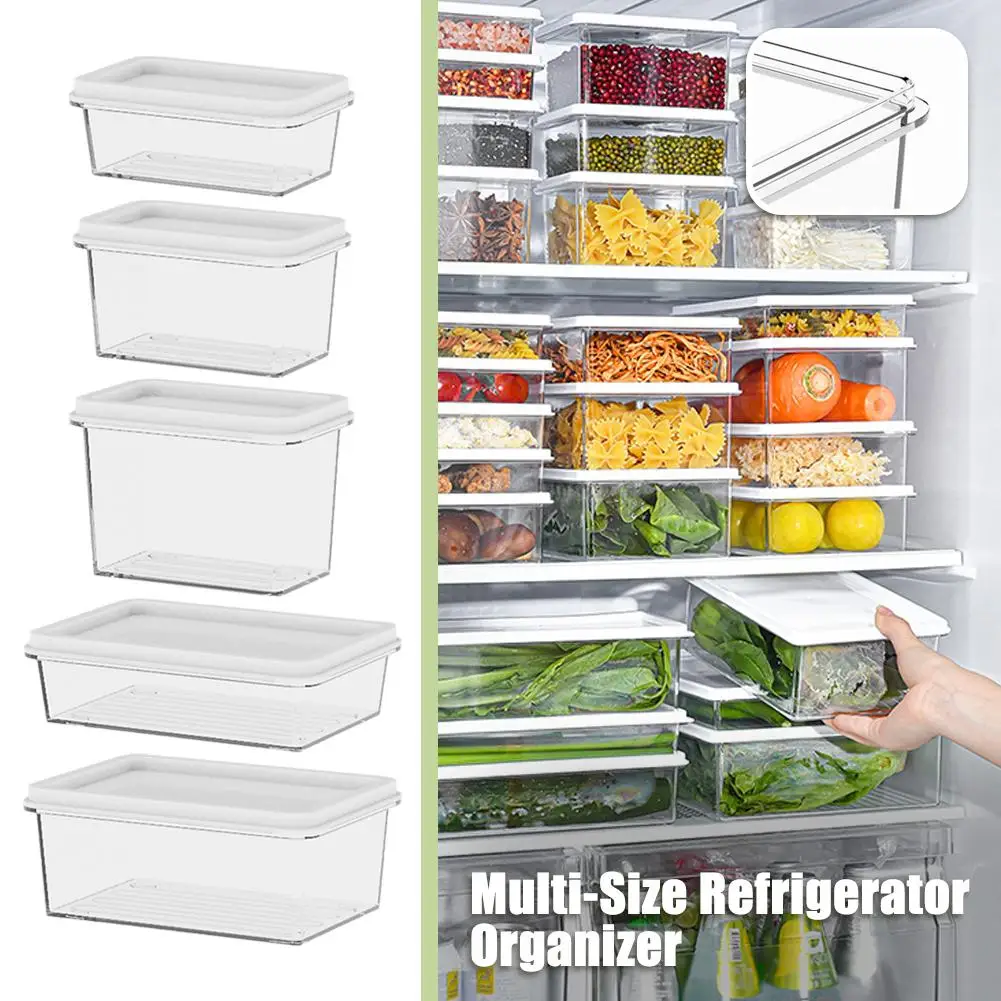 Refrigerator Storage Boxes Food Fresh Organizer Cold Fruit Crisper Container Storage Food Spice Boxes E6V3