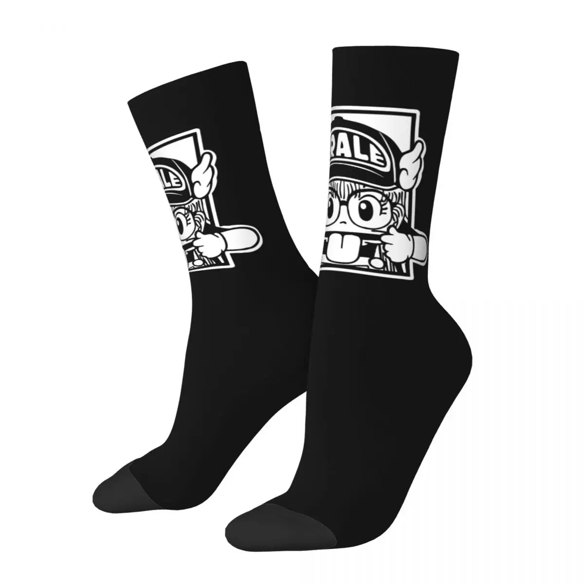 

Fashion Dr. Slump Basketball Socks Arale Polyester Long Socks for Unisex Non-slip