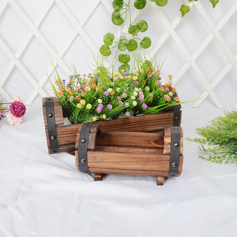 Photos of Solid Wood Planters, Outdoor Pressure-Treated Wood Planters, Balcony Vegetable Gardening, and Succulent Planters