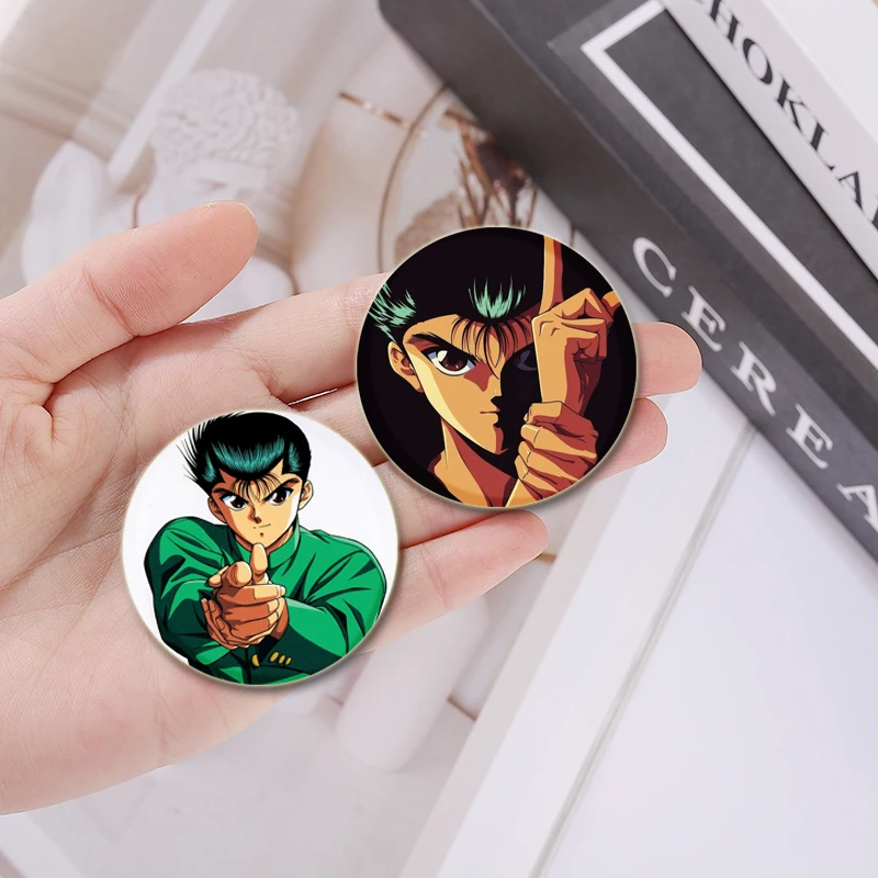 32/44/58mm Anime Yu Yu Hakusho: Ghost Files Brooches DIY Buttons Pins Snap-in Badge for Bag Clothes Decoration Gifts