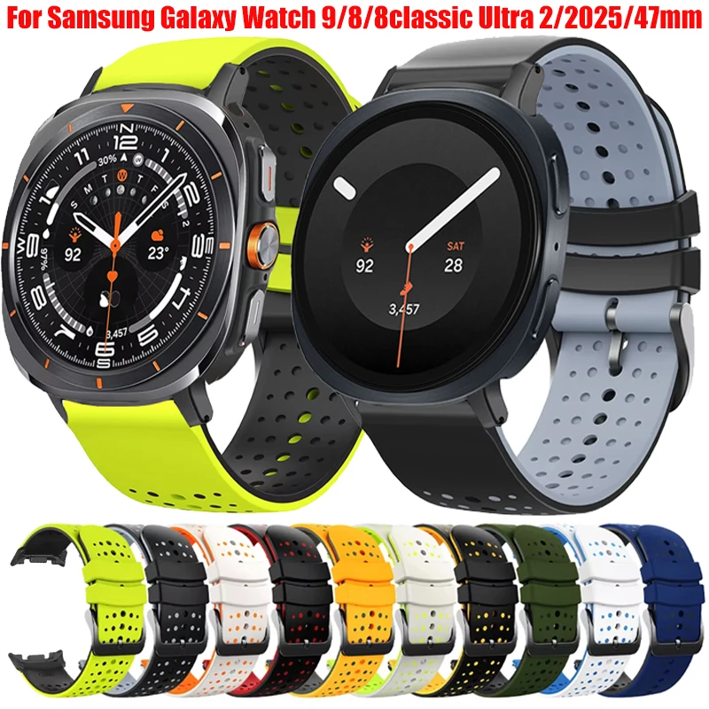 Silikonarmband für Samsung Galaxy Watch 9 8 40mm 44mm/8Classic 46mm Sport Soft Correa für Galaxy Watch Ultra2 47mm/Ultra 2025