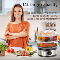 Automatic Electric Food Egg Steamer Cooker 11L Large Capacity Kitchen Thermal Fish Corn Bread Boiler Cooking Machine 220v 찜기푸드워머