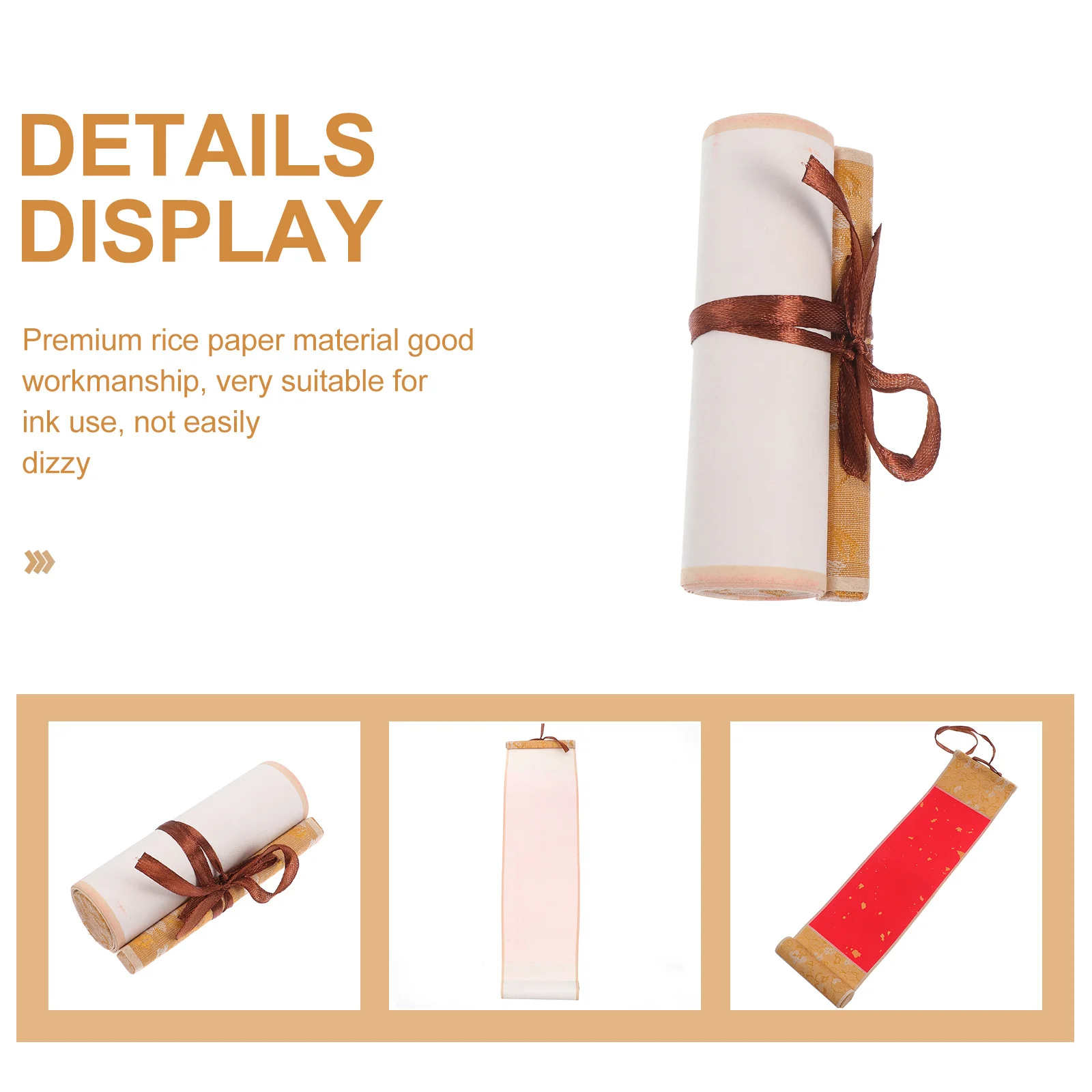 1Pcs Blank Scroll Premium Rice Paper for Chinese Calligraphy and Painting Compact Art Scroll Ideal Gift for Ink Drawing Practice