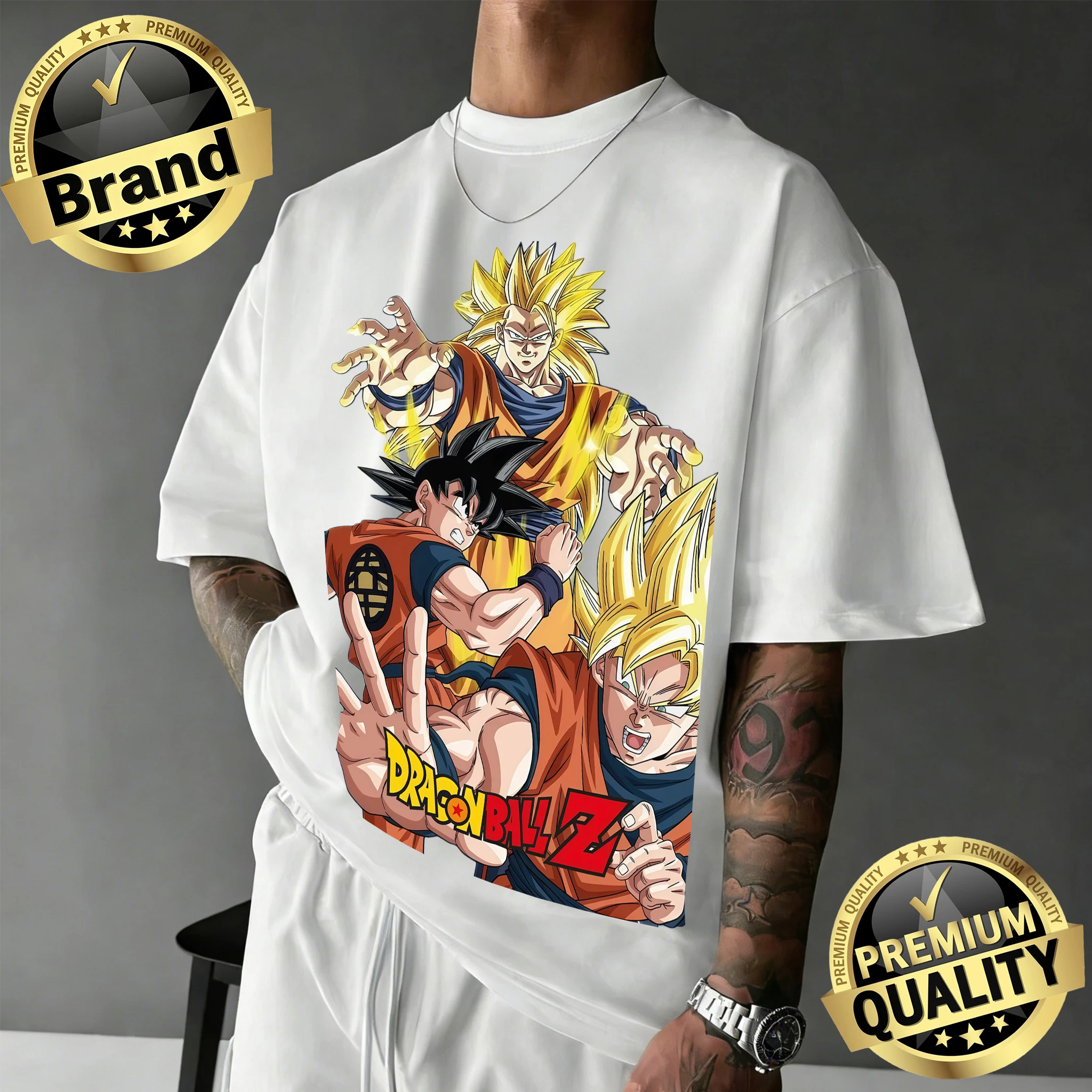 2026 New Arrival Dragon Ball Z Cotton T-shirt Unisex Oversized Vintage Goku Transformations Graphic Tee for DBZ Fans Anime Top