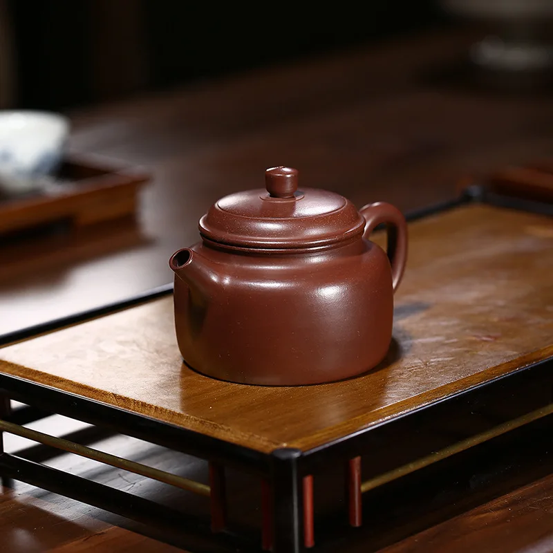 

High Quality Yixing Clay Teapot Small Capacity Handmade Purple Sand Dezhong Household Set