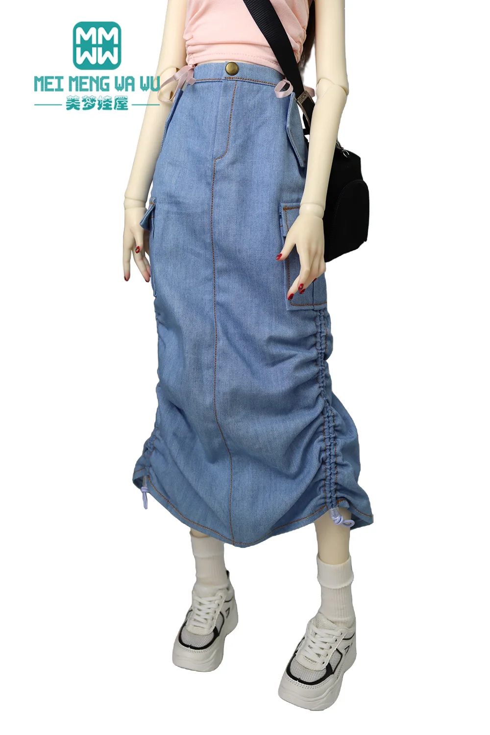 BJD Doll Clothes 43-60cm 1/3 1/4 DD SD MSD Toys Ball Jointed Doll Fashionable denim maxi skirts Girl's gift