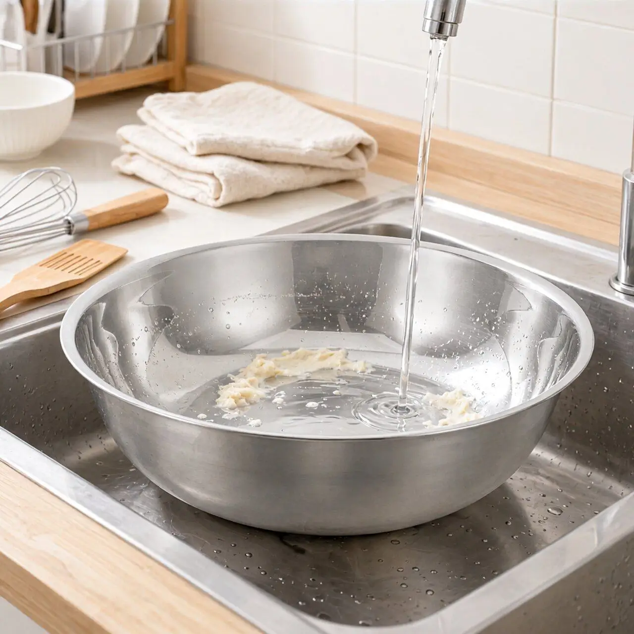 Stainless Steel Mixing Bowl Thickened Metal Vegetable Fruit Washing Basin 12.6in Round Multipurpose Kitchen Dough Kneading Salad