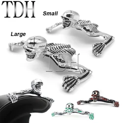 Universal Motorbike Skeleton Skull Front Fender Frame Ornament Statue for Harley Honda Chopper Bobber Mudguard Decoration Custom
