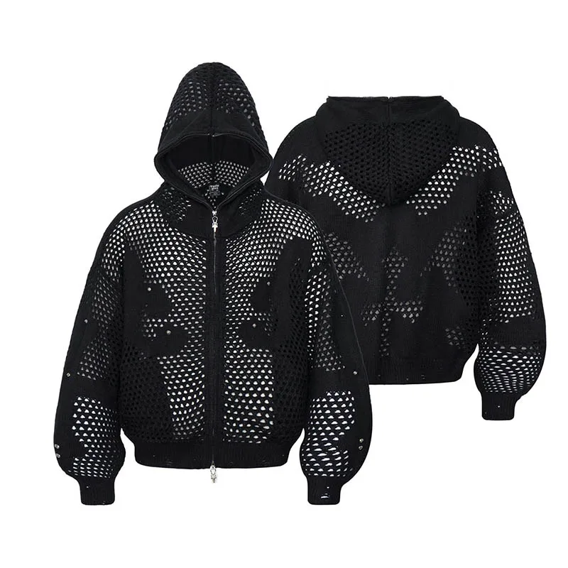 Color Block Patchwork Hooded Sweater Harakuju Streetwear Pullover Hoodies For Male Hook Flower