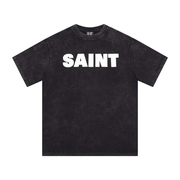 

Saint Michael Cho New Classic Logo Retro Washed Men's and Women's Summer Short Sleeves Tide Men's and Women's T-shirt Summer