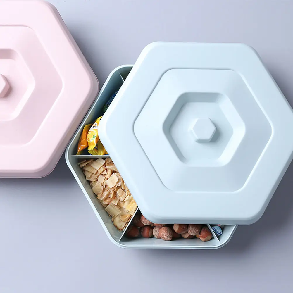 7-Section PP Snack Tray with Lid for Fruit Vegetables Nuts Crackers Sushi Cold Cuts Relishes Dishwasher Safe Dustproof Insect