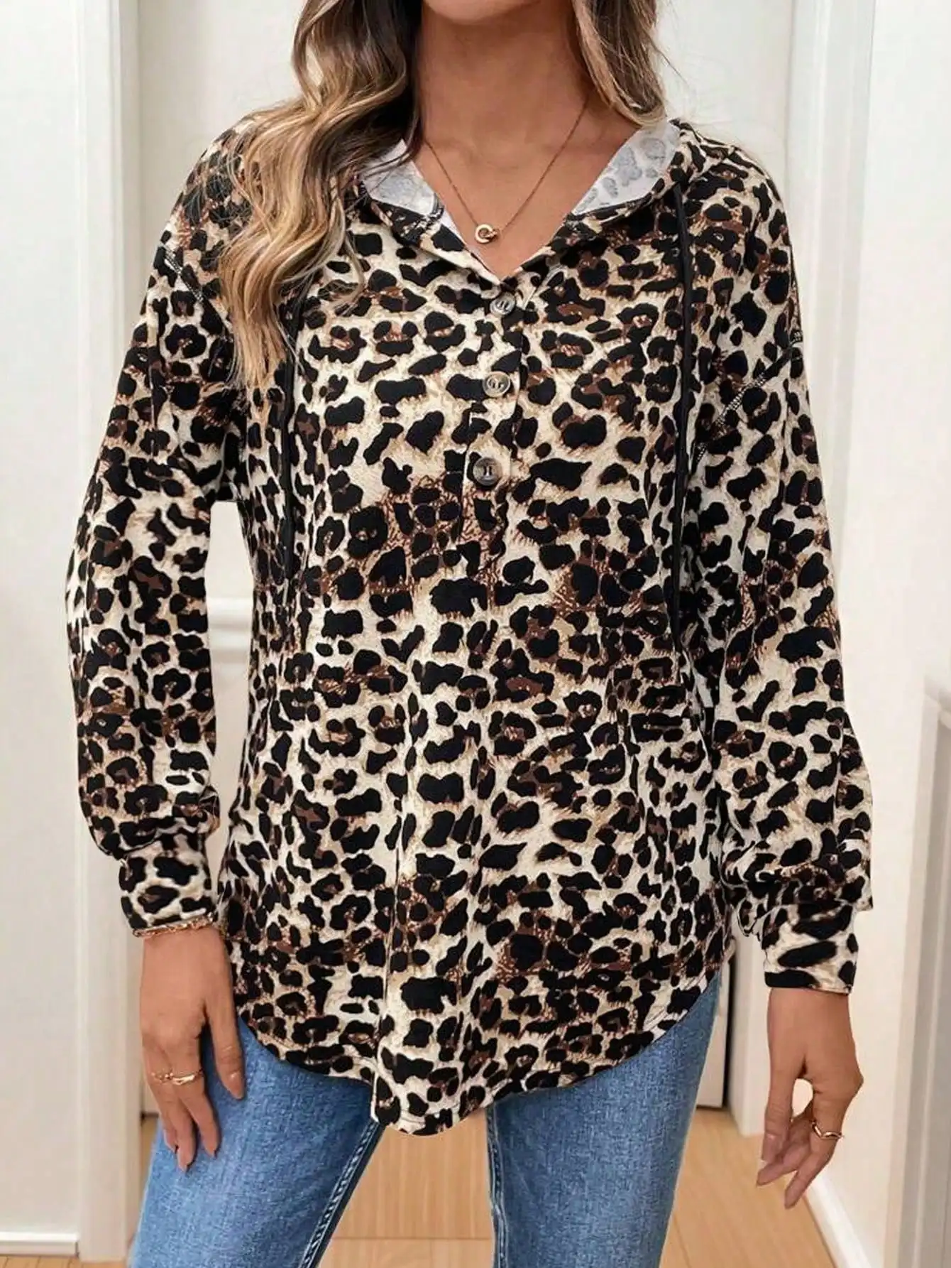 Sweat à capuche imprimé ethnique occidental pour femmes, sweat-shirt décontracté rétro imprimé, vêtements pour femmes