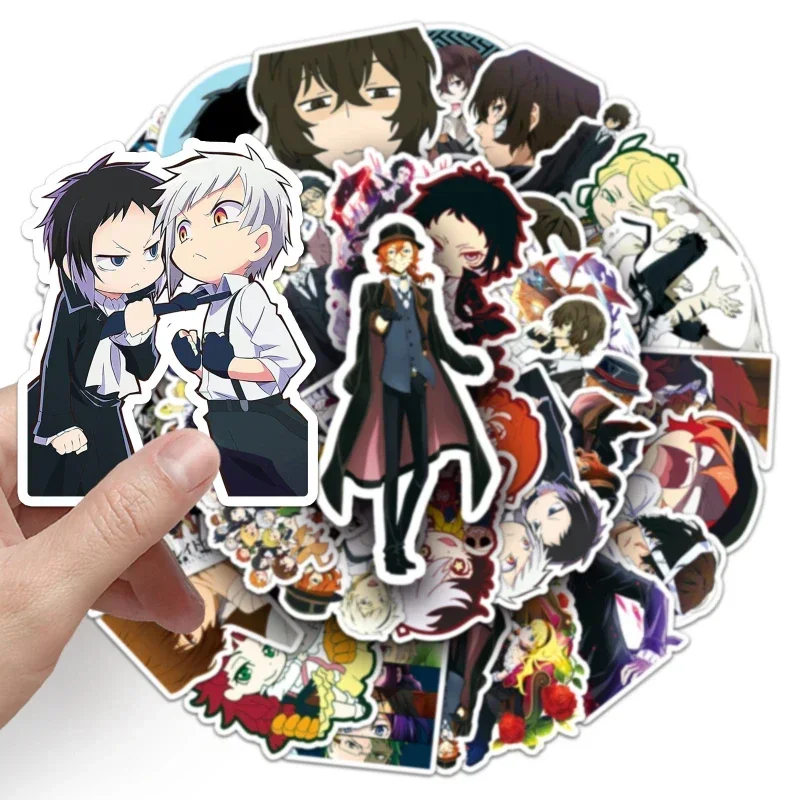 Imagem -04 - Osamu Dazai Ryunosuke Akutagawa Popular Anime Periférico Decoração Manual Escudo do Telefone Móvel Adesivo à Prova Impermeável Água 50 30 10 Peças