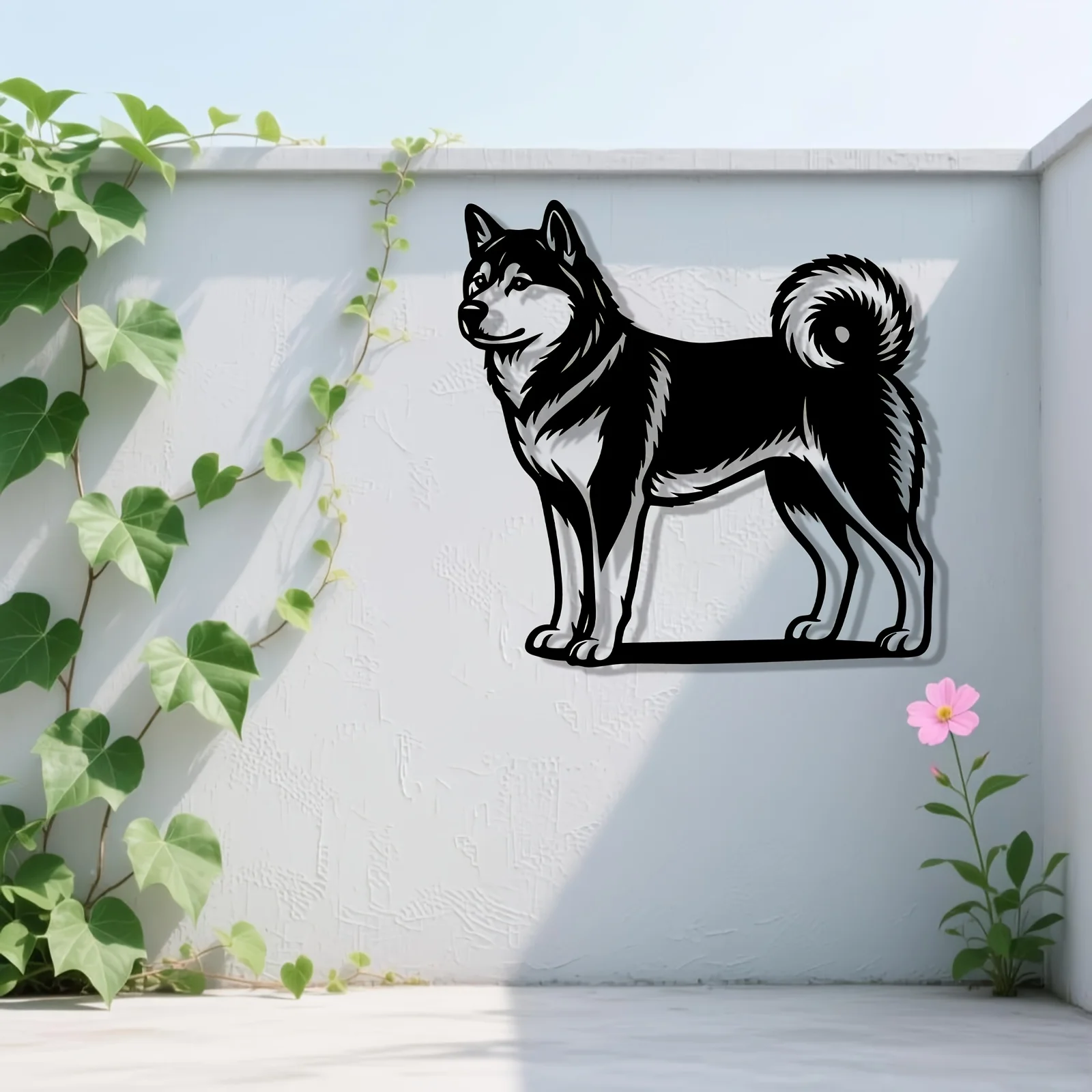 Brand Husky Metal Wall Art Iron Mural Sculpture Weather-Resistant Pet Lover Gift Outdoor Fence Living Room Decor Charming