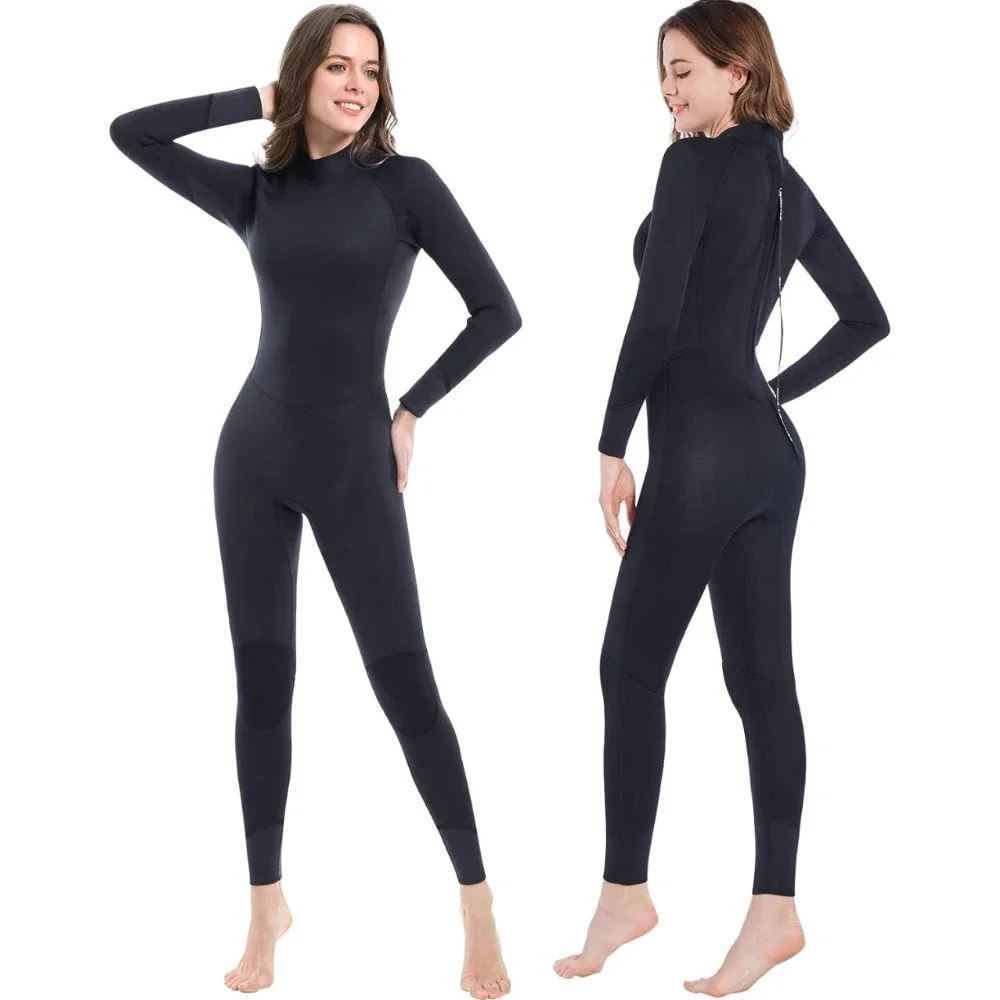 

2mm Women Wetsuit Full Body for Men, Durable one Piece Freediving Black Surf Waterproof Thermal Scuba Diving