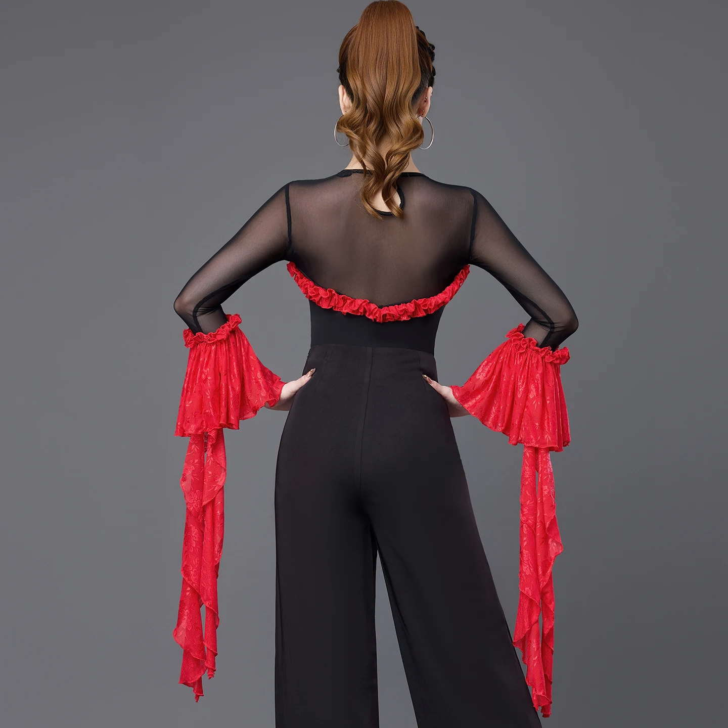 ملابس ممارسة الرقص الحديث 2025 الجديدة للرقص اللاتيني الفالس بأكمام طويلة LY5253 #3