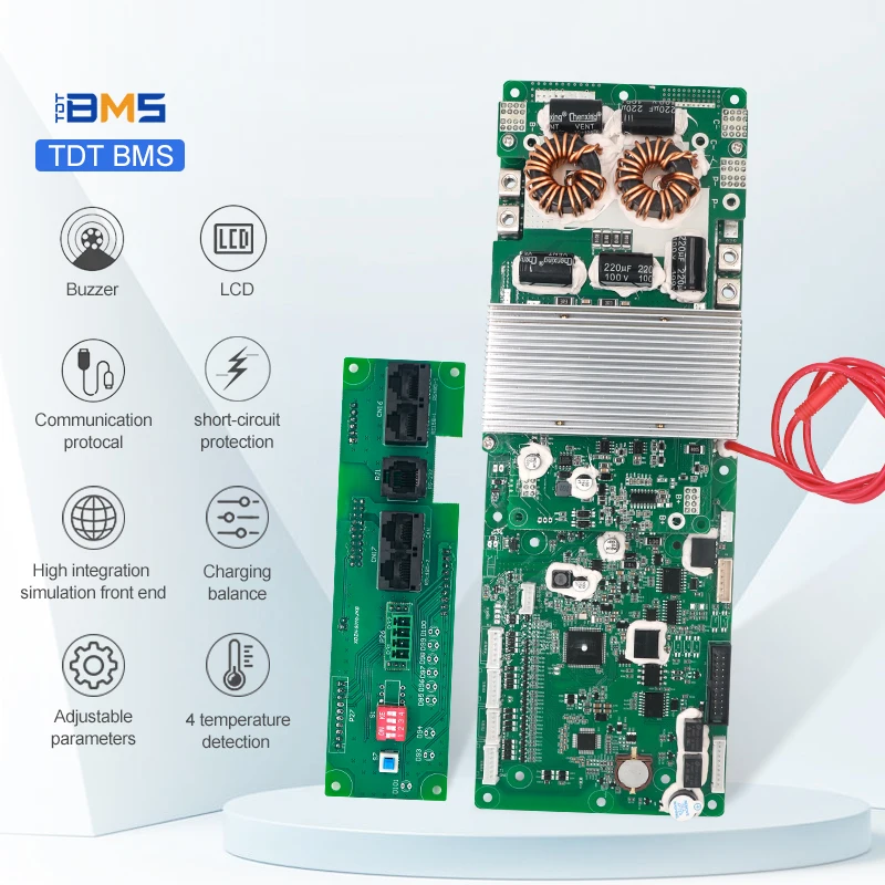 TDT Smart BMS 15S 48v 50A with BLUETOOTH CAN RS485 RS232 communication Function for 3.2v Lifepo4 Battery Pack BMS 15s 50A