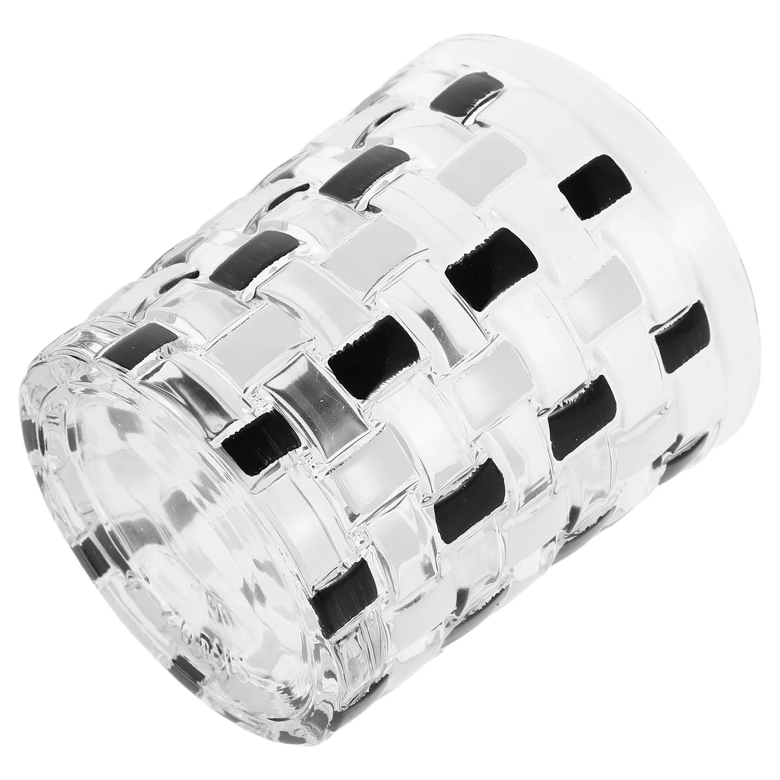 Classic Black White Checkered Glass Rinsing Cup Suitable for Daily Oral Care Toilet Cup Toothbrush Holder Bathroom Essential