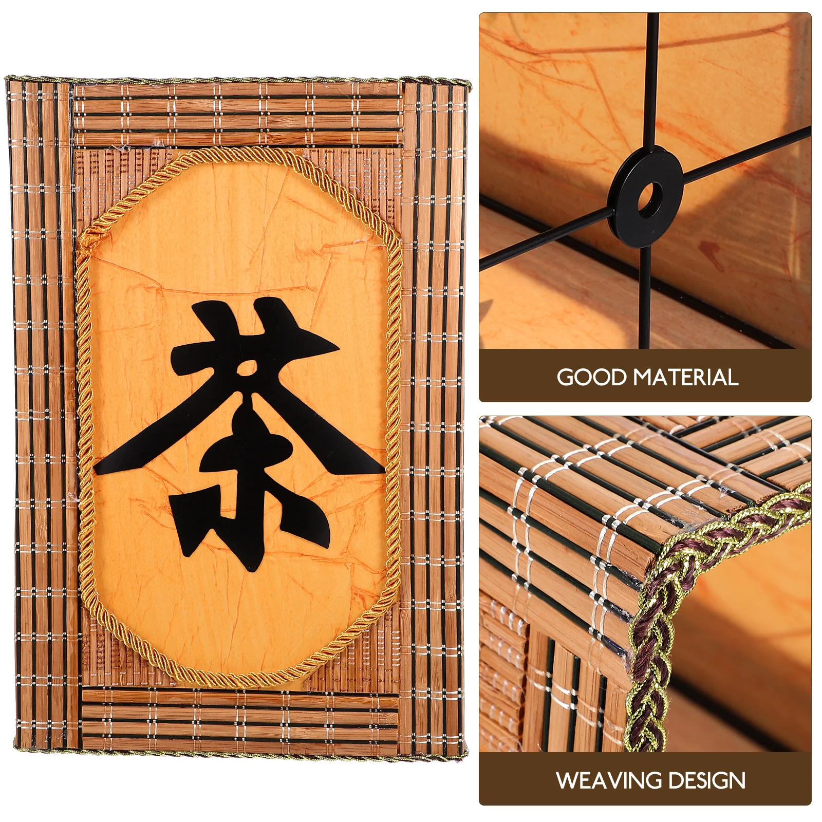 

Бамбуковый тканый абажур в стиле ретро, квадратные чехлы для подвесных подвесных светильников для гостиной, уличные поделки своими руками, мягкий свет без заусенцев