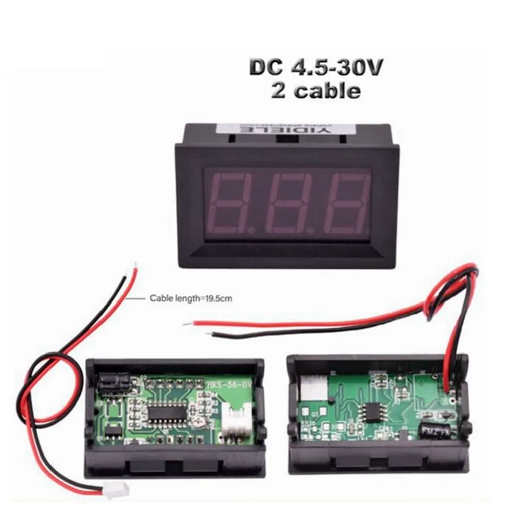 0.56 Inch DC LED Digital Voltmeter 0-100V Voltage 3 Wires Digital Ammeter Voltmeter Volt Panel Tester Meter For Motorcycle Car