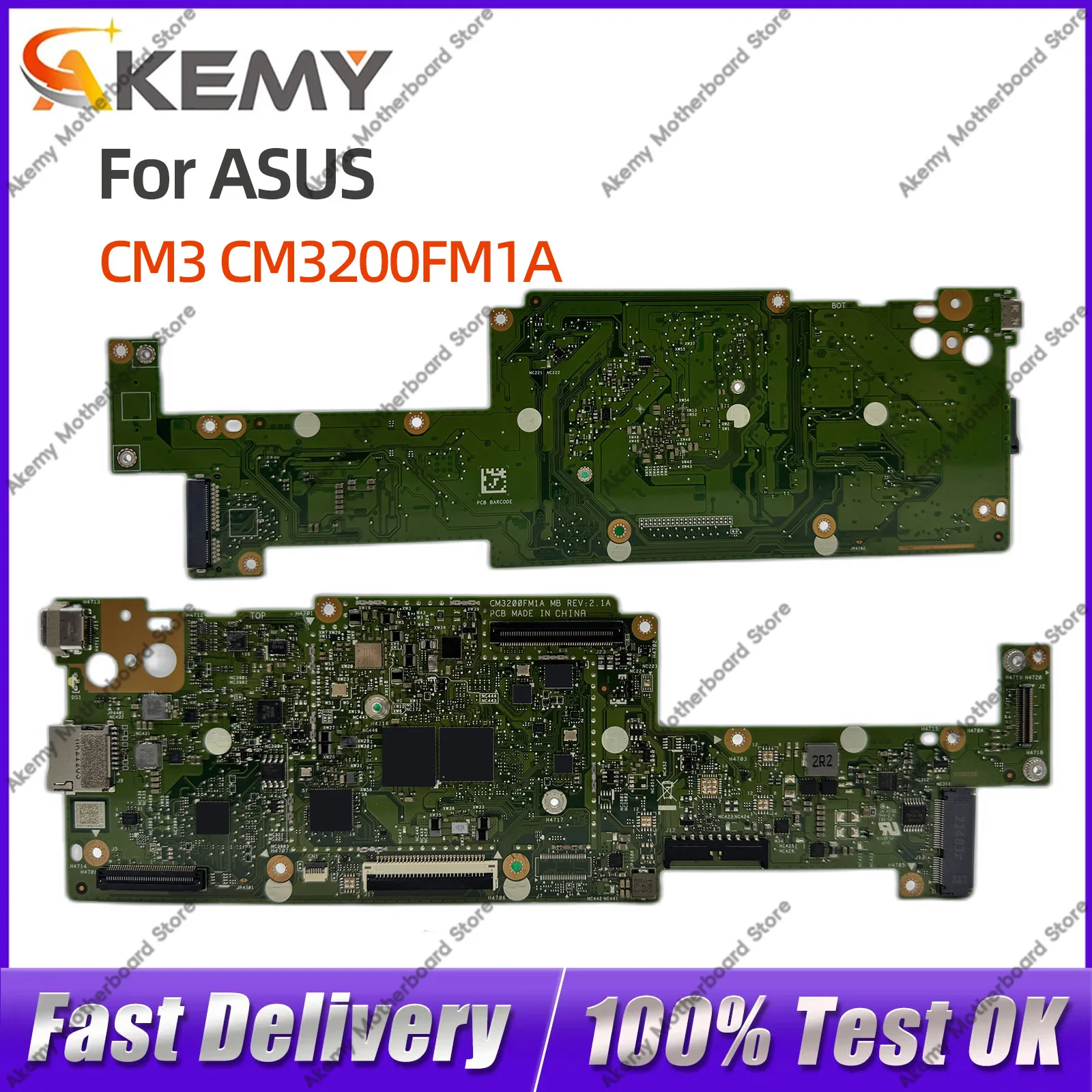 For ASUS Chromebook Flip CM3 CM3200FM1A Notebook Motherboard CM3200F 4G RAM 64G/128G-SSD 100% Tested OK