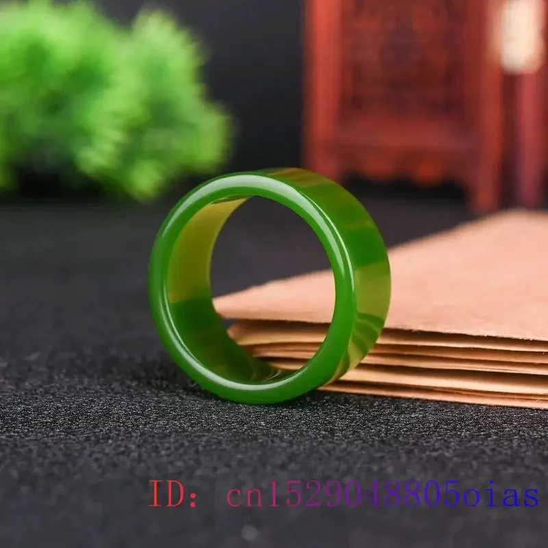 Jade Rings for Women Fashion Real Accessories Chinese Amulet Ring Green Natural Charm Jewelry Amulets Gemstone Gifts Talismans view 2