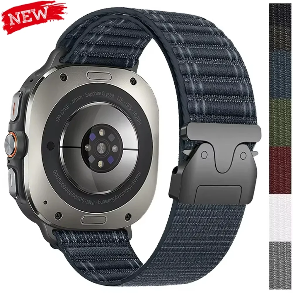 

Pop Nylon Sport Strap For Samsung Galaxy Watch Ultra 47mm Adjustable Bracelet Correas Wristband For Galaxy Watch 7 Ultra Band Co