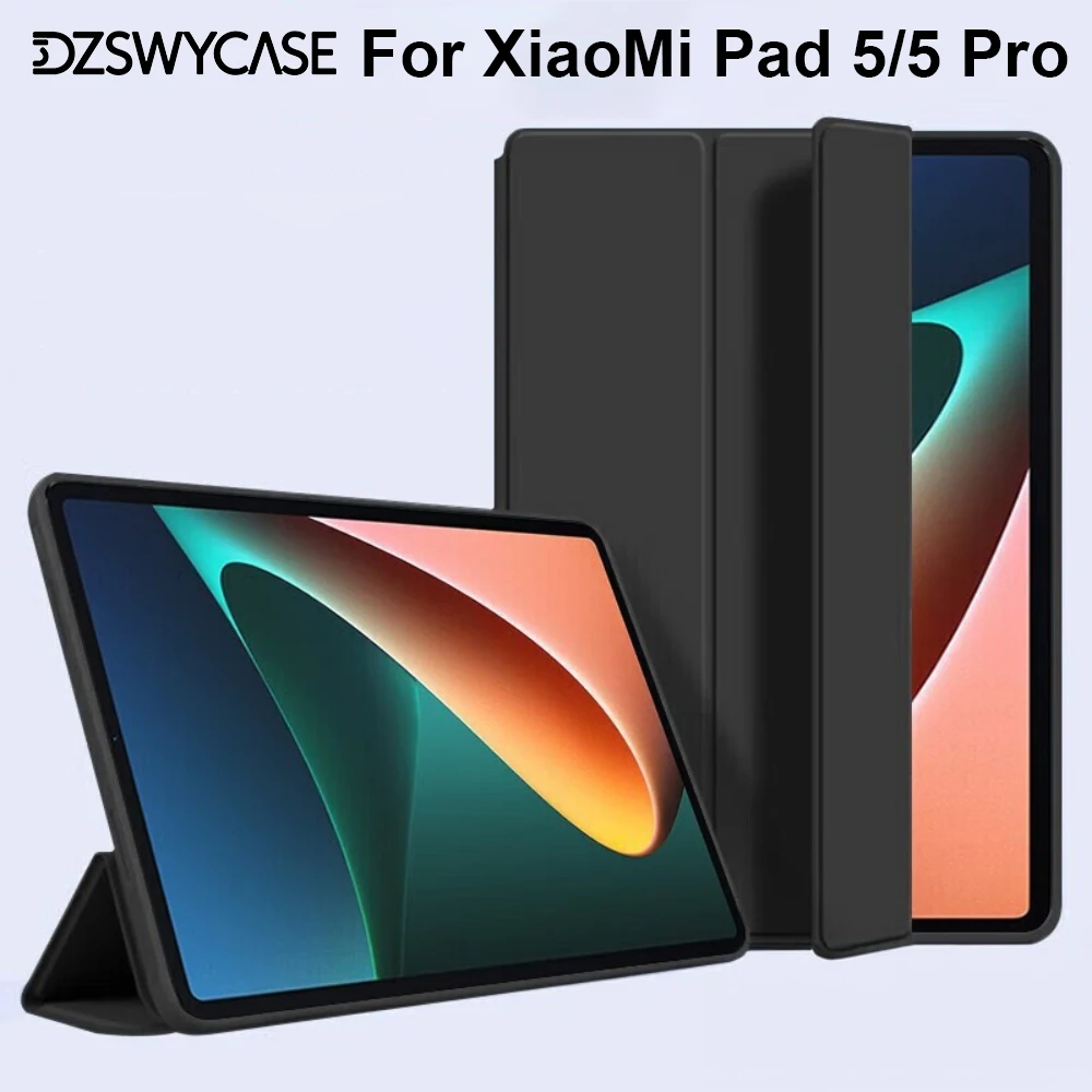Tablet Case For MiPad 5/5 Pro 11inch, Auto Wake up For XiaoMi Pad 5/5 Pro Silicone Back Cover, Trifold Stand, Auto Sleep / Wake