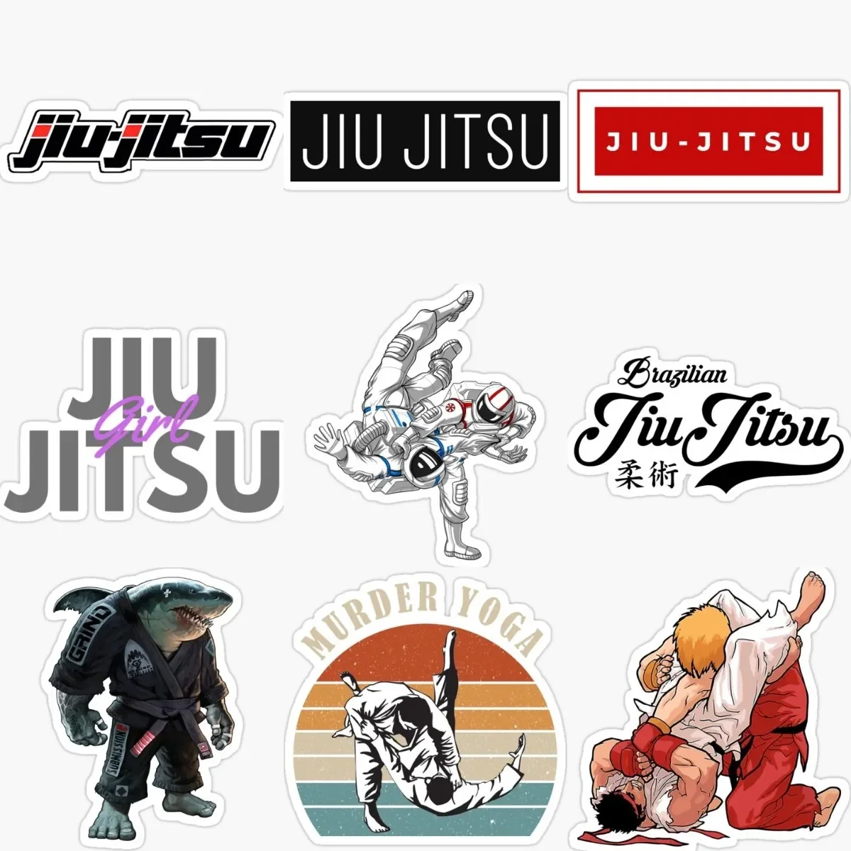 

Creative Jiu Jitsu Wrestling Strangulation PVC Material Stickers for Wall Helmet Truck Window Car Camper Waterproof Decal