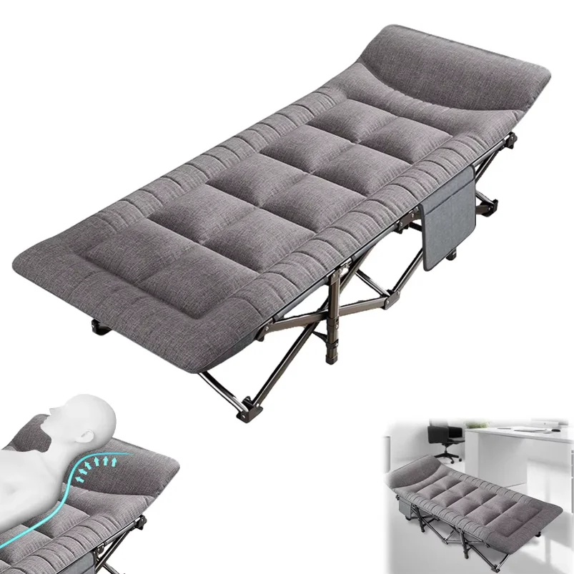 Cama de Camping ao Ar Livre, Cama Confortável e Portátil, Cadeira de Pesca ou Espreguiçadeira, para Viagens de Camping, Alívio para as Costas