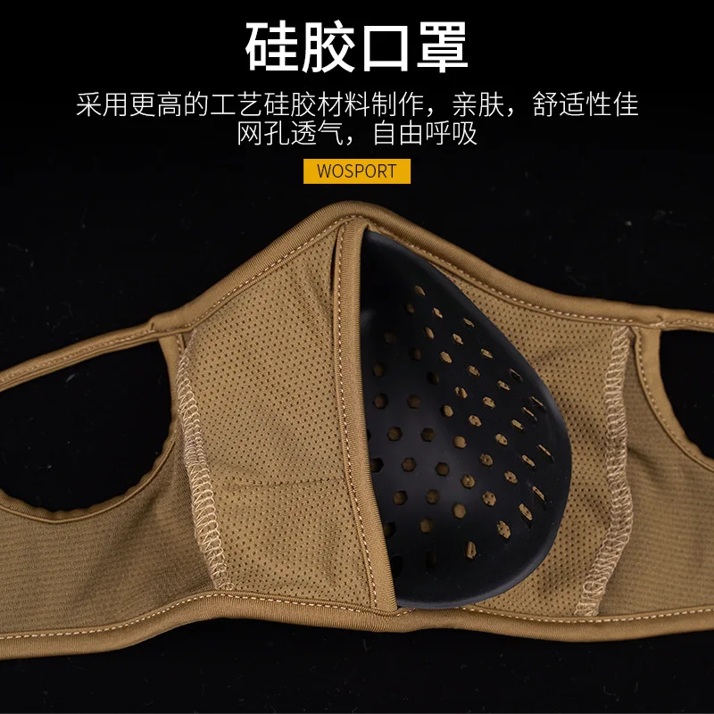 3D Tactical Face Mask, Silicone Breathable Windproof Face Cover, Lightweight Multi-Functional Mask for Outdoor Cycling and Hikin