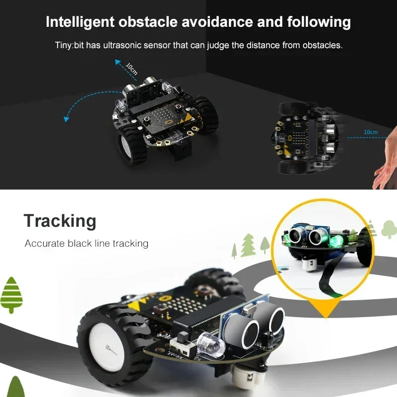 Programowalny zestaw robota Yahboom Robot oparty na BBC Microbit V2 i V1 do edukacji kodowania STEM z ładowalnym akumulatorem