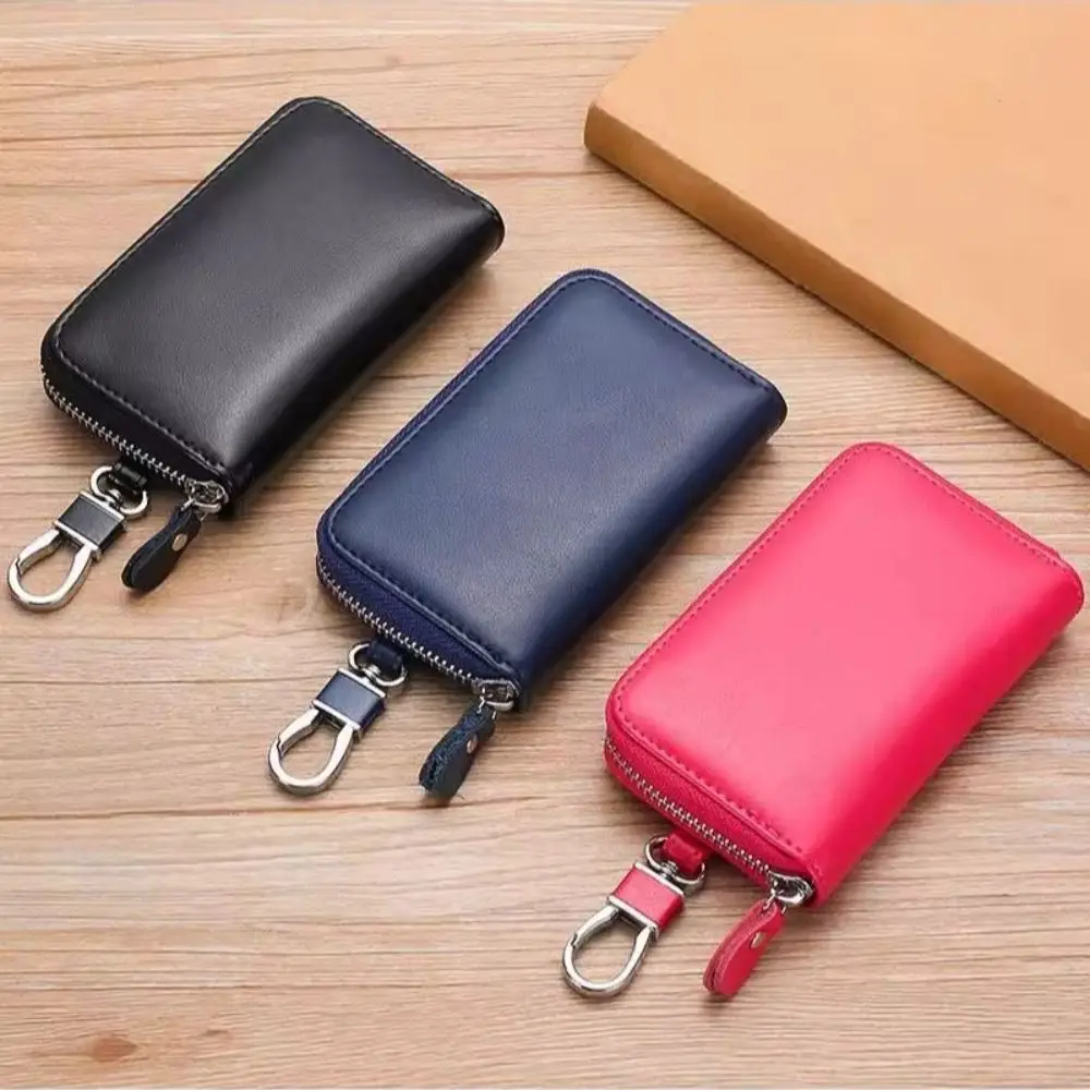 Lightweight Retro Car Key Wallet Portable Card Slot Key Storage Pouch Simple Buckle PU Key Holder Commuting Use