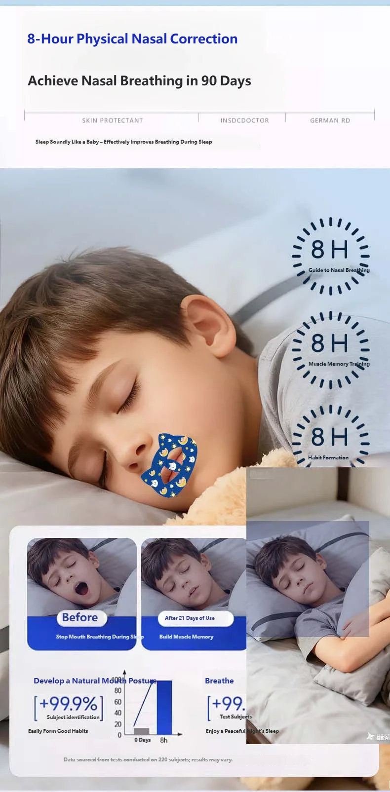 30-150 Stück Kinder-Cartoon-Katzen-Schlafmundstreifen, atmungsaktives Klebeband zur Lippenversiegelung für besseren Schlaf bei Kindern – Detail 7