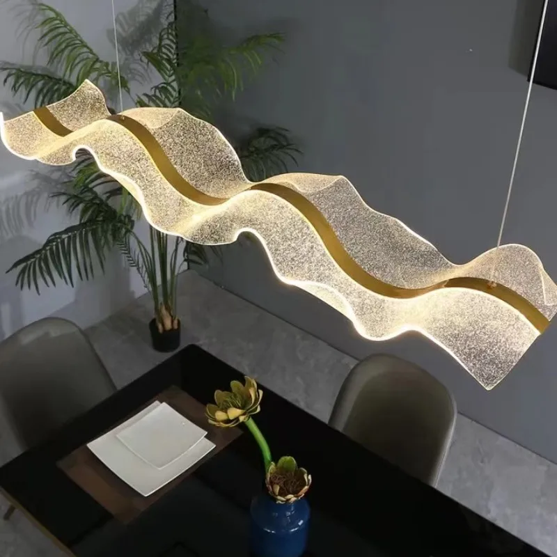 

Modern Dining Room Dimmable Led Pendant Lights Bar Ribbon Lustre Led Luminaria Hanging Lamp Fixture Suspend Light Led Chandelier