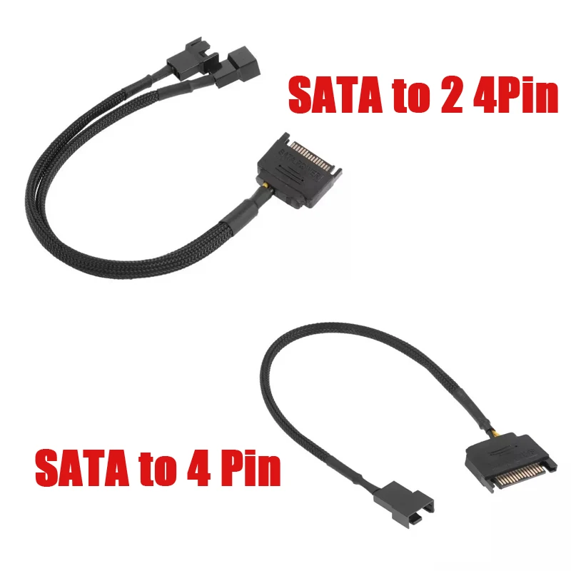 

SATA 15PIN to 4 PIN Convert Cord PC Cooling Fan Cable SATA to 3Pin 4 Pin Wire Splitter Motherboard CPU Fan Connect Line Adapter