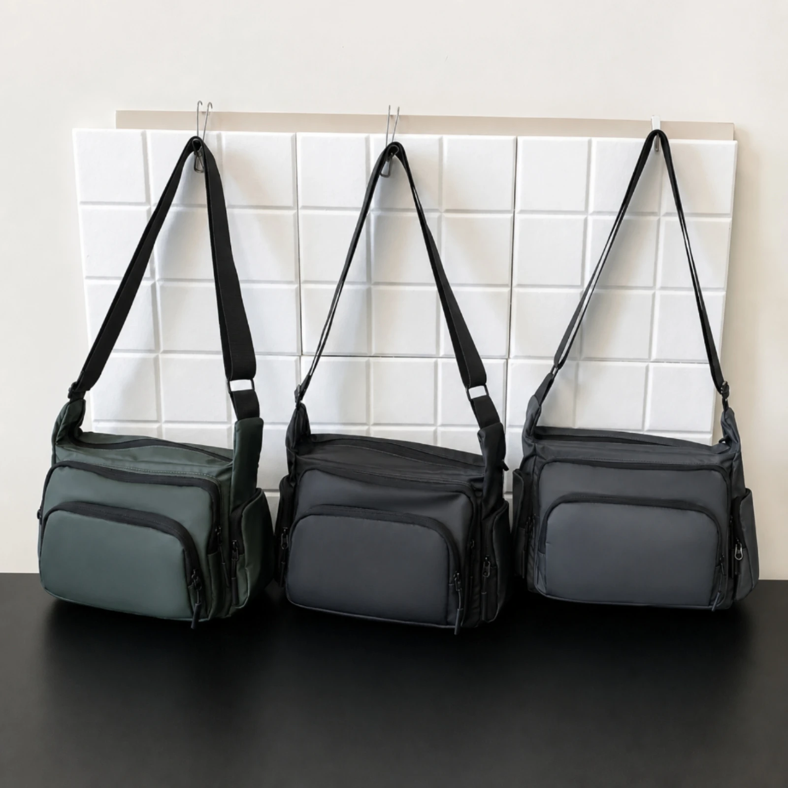 Men's Crossbody Shoulder Bag Water-Repellent Structured Rectangular Crossbody Bag Man Purse Hands-Unencumbered Understated
