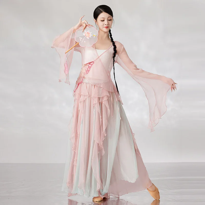 Chinese Classical Dance Dress Flowing Chinese Style Half Skirt Chiffon National Style Stage Performance Costume modern dance
