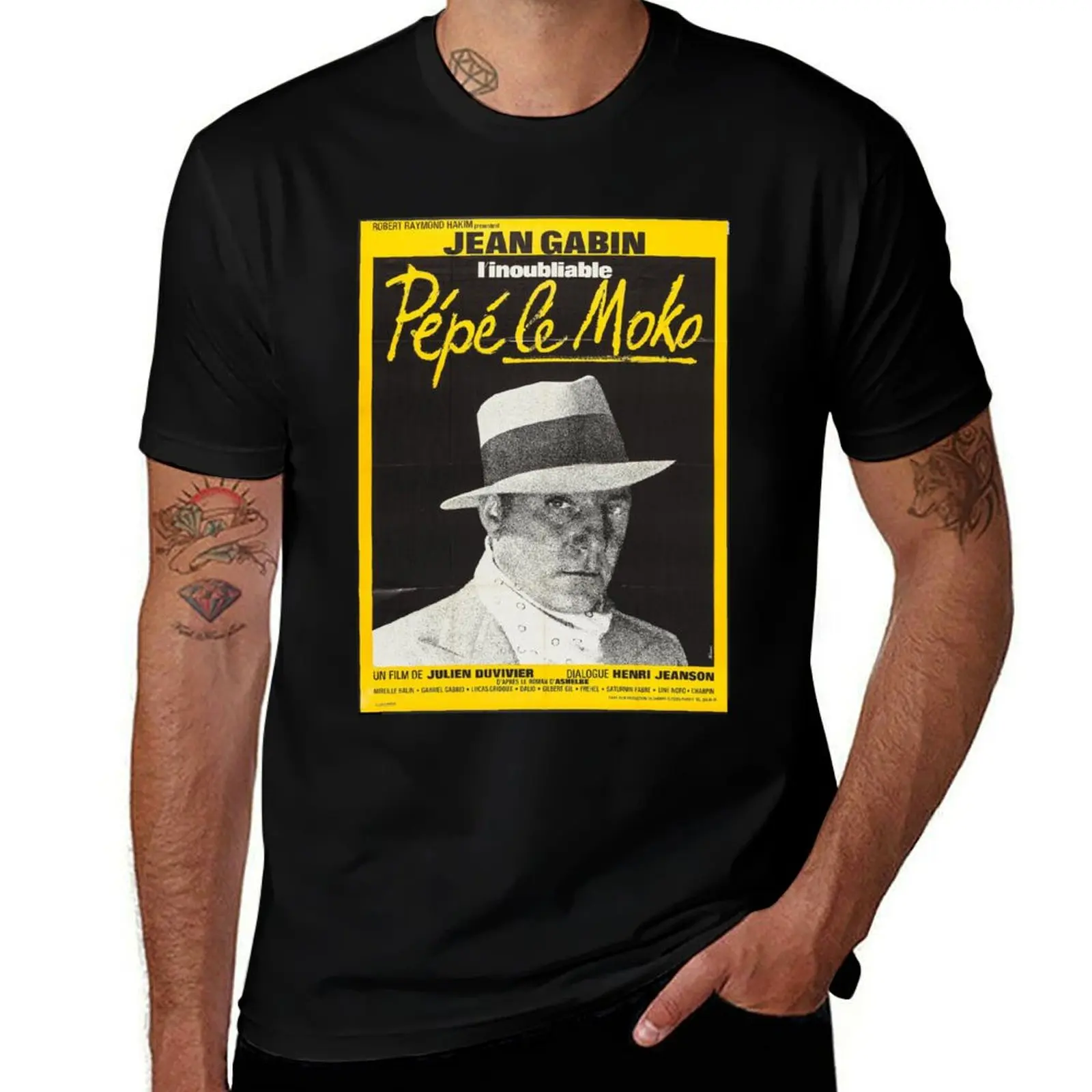 

Pepe Le Moko - classic French movie poster T-Shirt vintage graphic tee football t shirt t shirts for men graphic