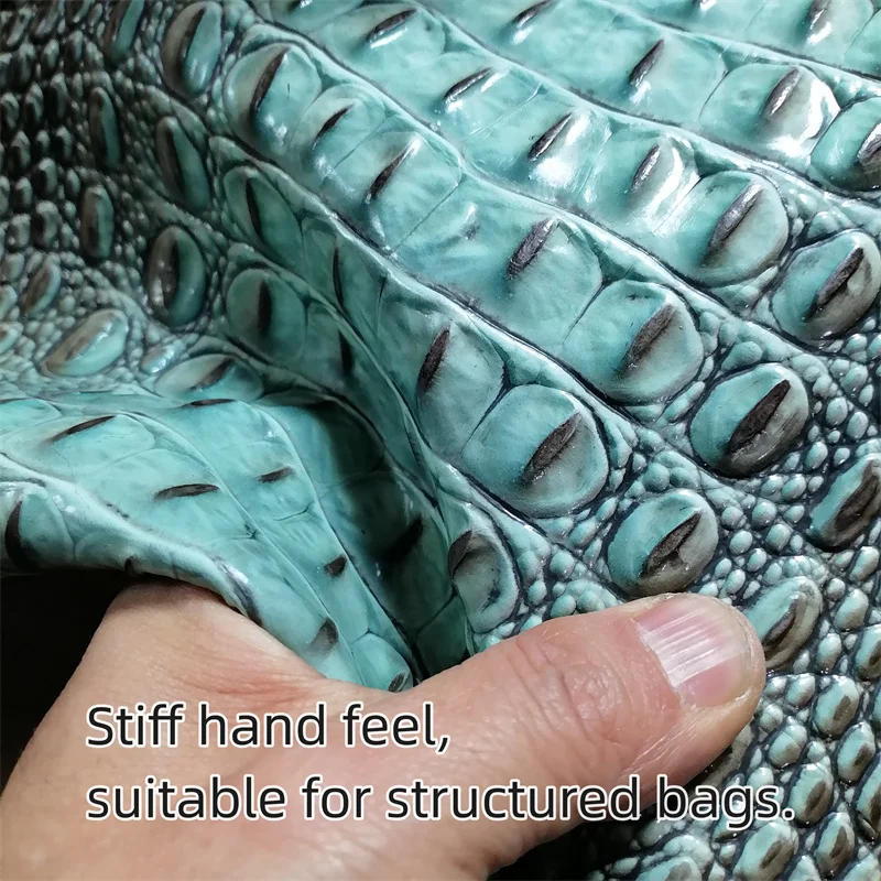 1mm Two-Tone Crocodile Embossed Cowhide. Top-Grain Leather. Genuine Leather Material. Handmade DIY For Bags. Full-Sheet Cutting.