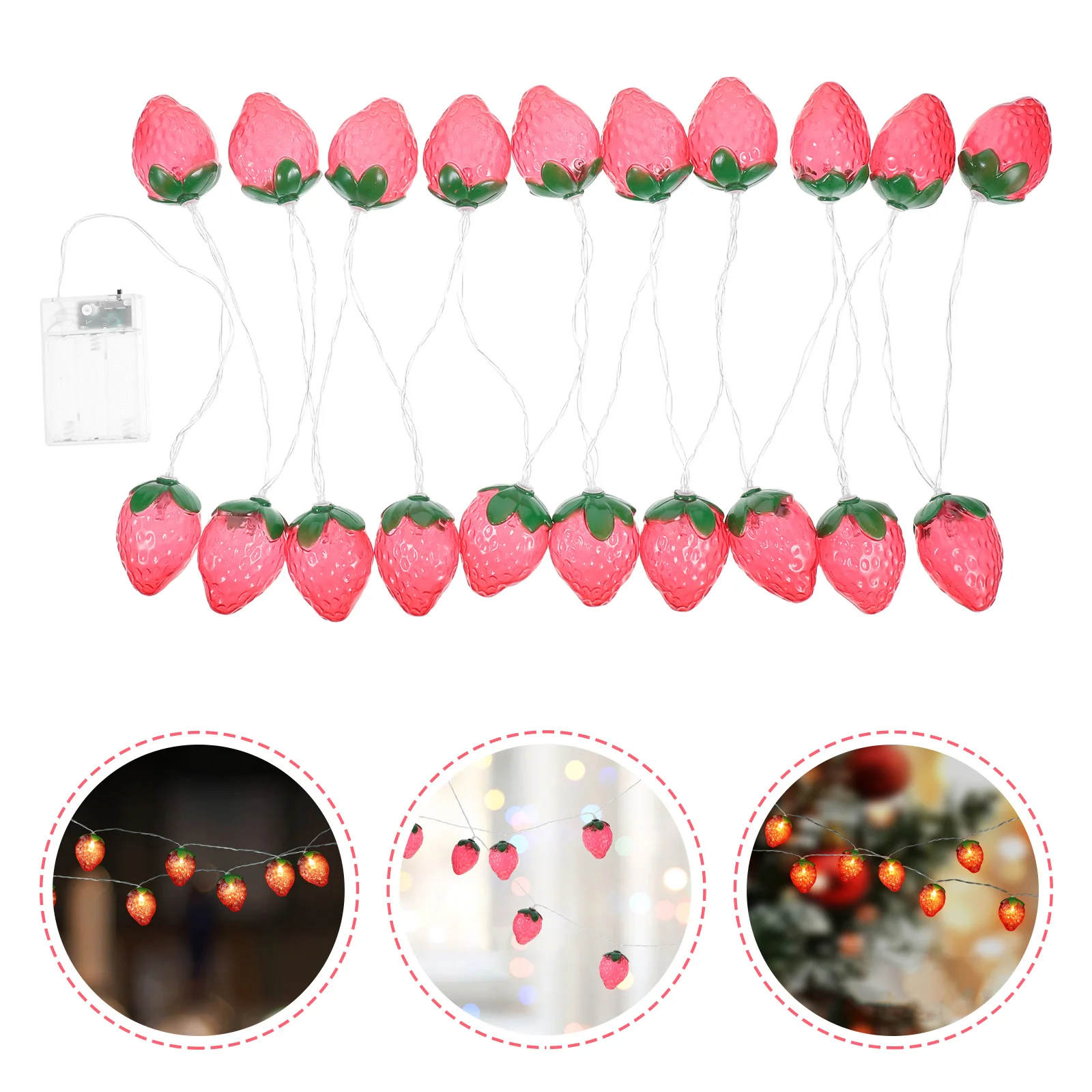 أضواء سلسلة الفراولة Led الجنية ديكور الإضاءة لحفل الزفاف غرفة نوم حديقة أضواء الأسلاك النحاسية في الهواء الطلق #1