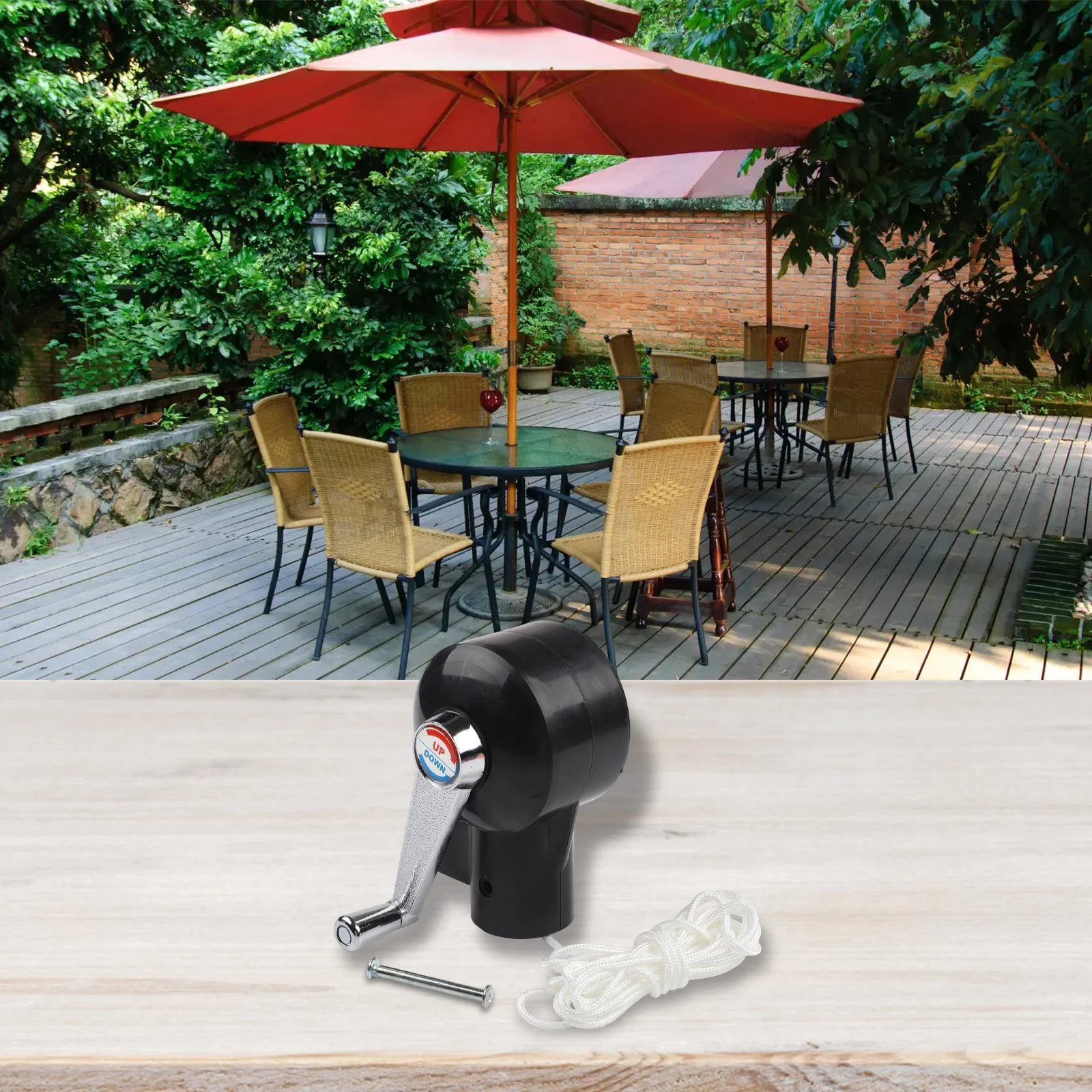 

Patio Umbrella Accessory Crank Handle Heavy Duty Replacement Part for Standard Crank-Operated Umbrella Systems