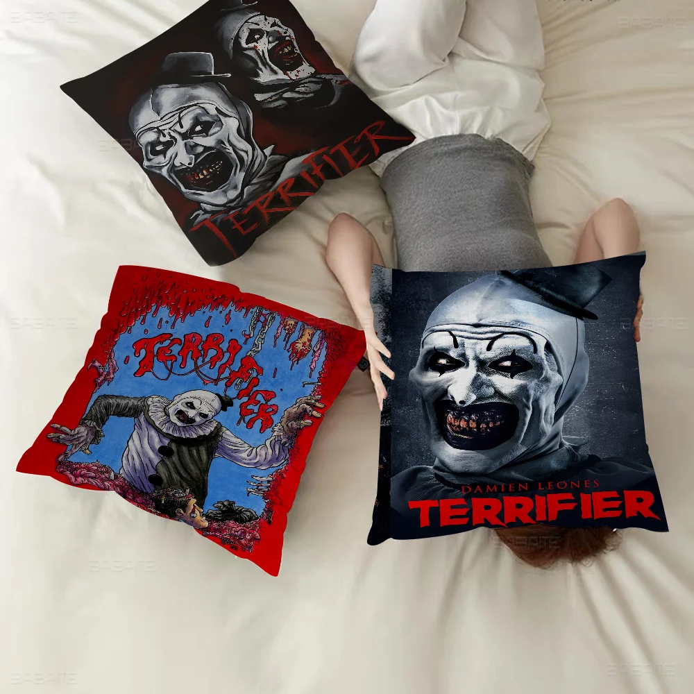 Movie T-terrifier Horror Pillow Gift Home Office Decoration Bedroom Sofa Car Cushion Cover Case 45x45