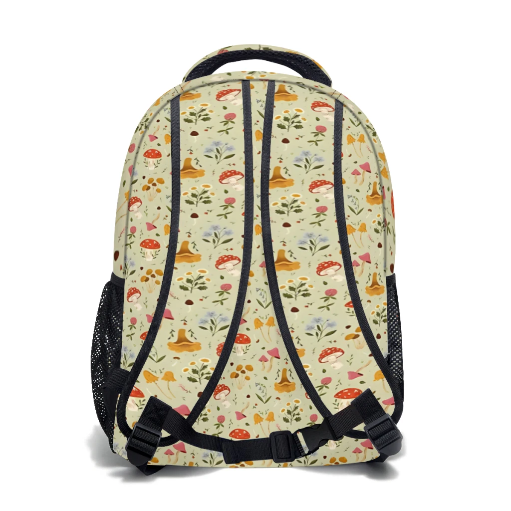 Mushrooms and Wildflowers Printed Lightweight Casual Children's Youth Backpack Schoolbag  17inch