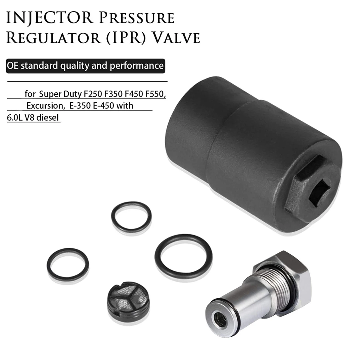 6.0 Injector Pressure Regulator IPR Valve Socket, Air Test Fitting Tool Kit, Fuel Rail Adapters for Ford F250/F350/F450