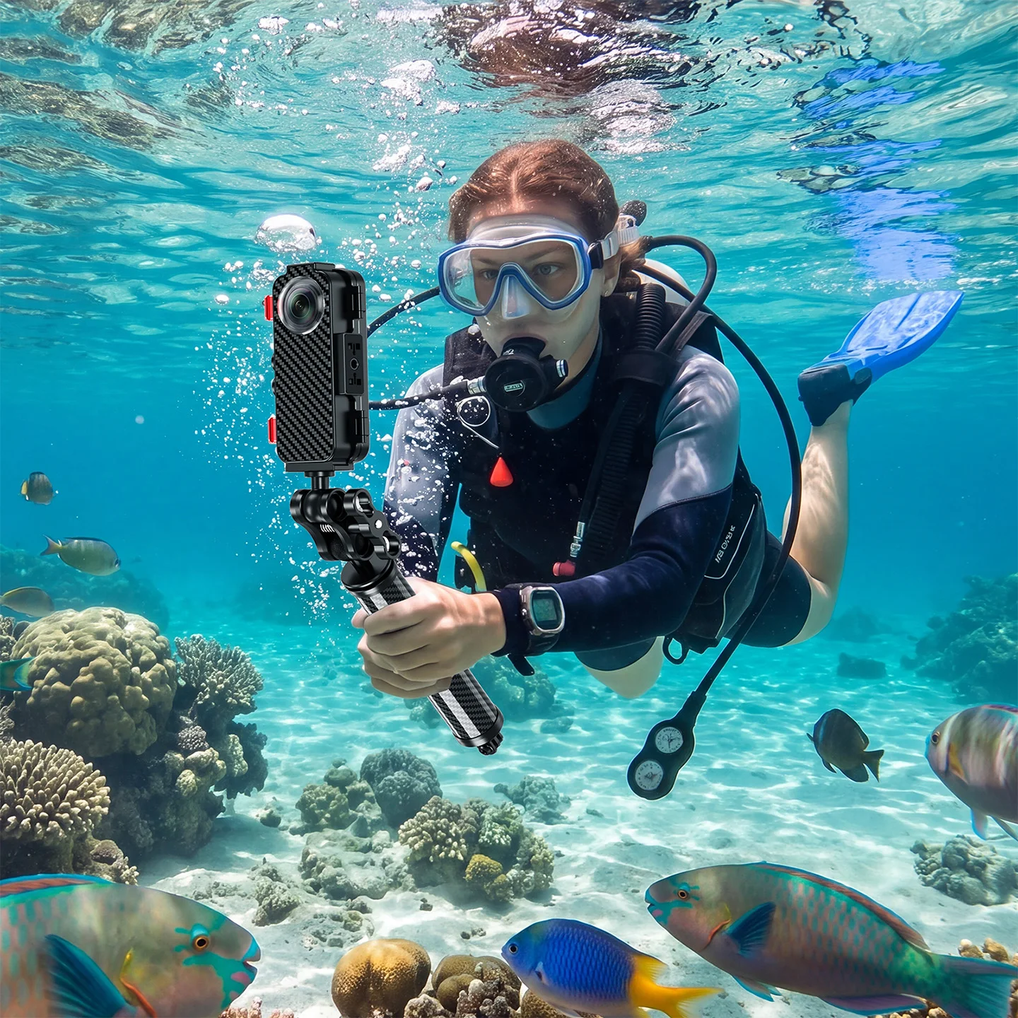 60meter Deep Dive Water‑resistant Case For Insta360 X5 X4 Aluminum Housing with Cold‑Shoe Mount Underwater Photography Accessory