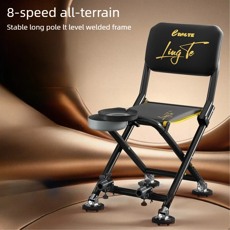 

Multi-Function Fishing Chair with Cup Holder Side Pocket, Oversized Breathable Seat, FoldableCamping Stool for Outdoor Wild